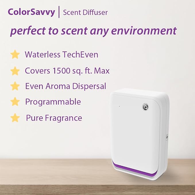 Smart Scent Air Machine for Home, 1500 Sq. Ft Coverage Waterless Oil Diffuser with Cold Air Tech/Bluetooth, Hotel Collection Diffuser for Large Room, Hotel, Spa, Office, Wall-Mount & Desktop