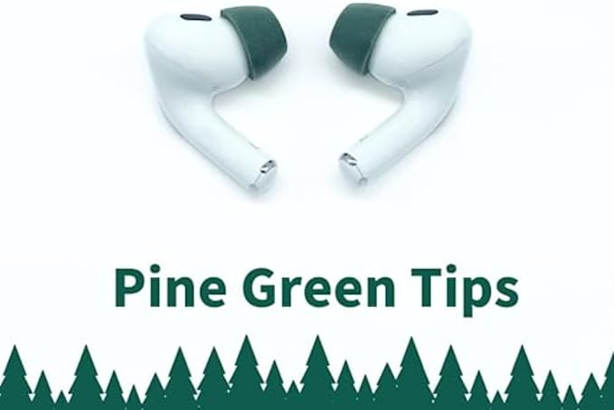 Comply Memory Foam Replacement Earbud Tips for Apple AirPods Pro 1 & 2 | Ultimate Comfort, Secure Fit, Superior Noise Isolation | Anti Slip, Prevent from Falling Out | Green, Large (3 Pairs)