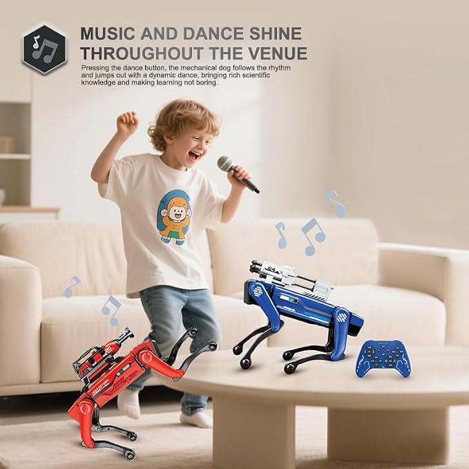 AI Robot Dog, STEM Educational Programmable Puppy with Voice & Remote Control, Lifelike Actions, Spray & Mechanical Arm for Interactive Play, for Kids