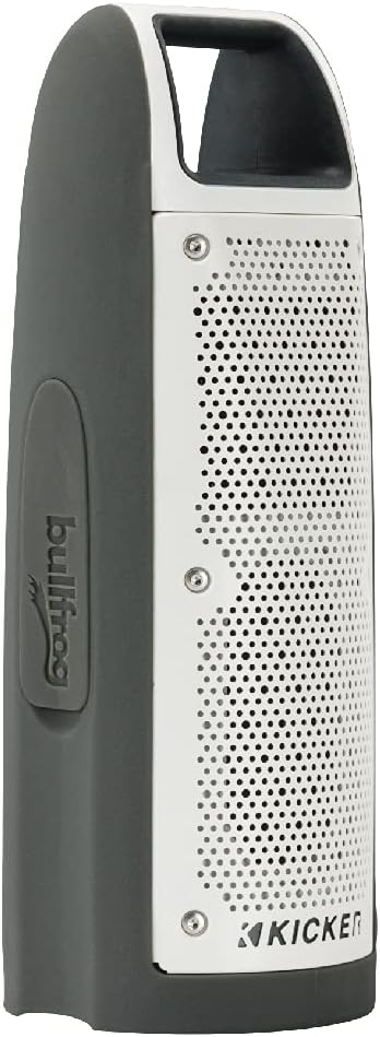 KICKER Bullfrog BF100 Bluetooth Portable Outdoor Speaker | 360° Sound Field | Waterproof Dustproof Casing IP67 Rating | Powerful 16 Watt AMP | 100 FT Wireless Range Gray