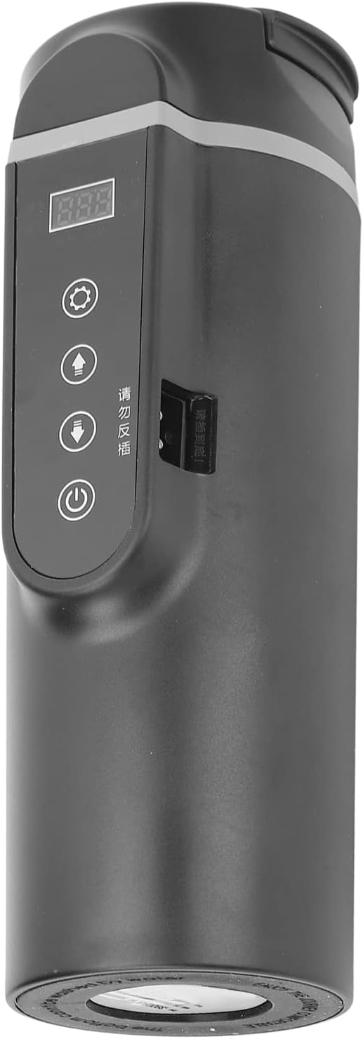 500ml Car Electric Mug, Men Women Travel Kettle, Electric Heated Travel Mug, Portable Auto Shut Off Water Boiler for Tea Coffee (Black)