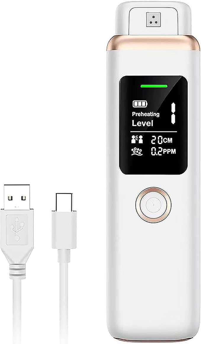 Bad Breath Tester, Smart Breath Odor Detector,Portable Contactless Bad Breath Checker,USB Charging,Display Bad Breath Level/Gas Concentration/Social Distance (White)