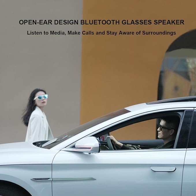 OhO sunshine Bluetooth Audio Sunglasses, Lightweight Open Ear Sport Glasses, 10H Playtime,Water Resistant with Voice Control