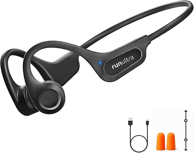 Bone Conduction Headphones, Open Ear Bluetooth 6.0 Wireless Earphones, IPX6 Sweatproof 26g Sports Headphones for Running Cycling Gym Hiking, 8H Playtime
