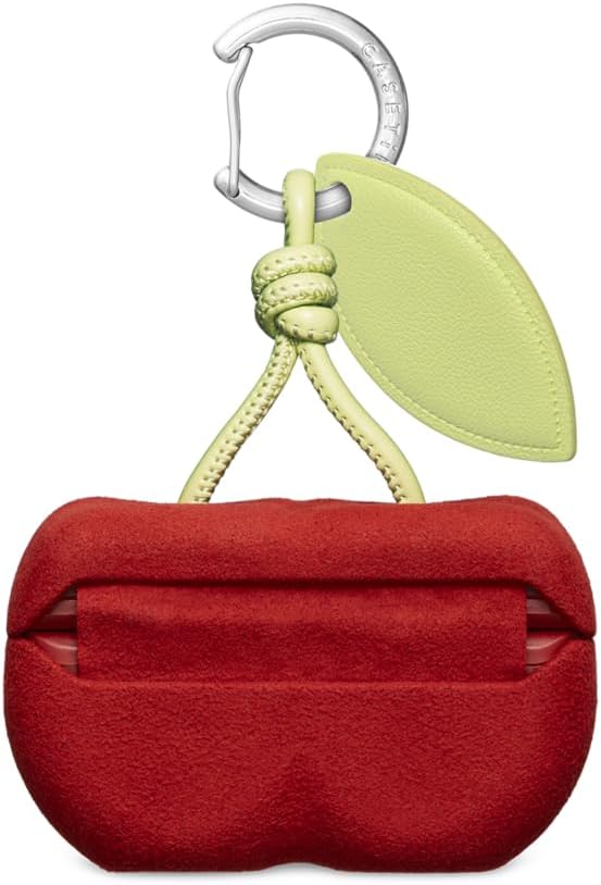 CASETiFY Red Cherry AirPods Pro 3 Case with Ring [2-in-1 Earbuds Case & Stylish Bag Charm/Easy Attachment/Shockproof]