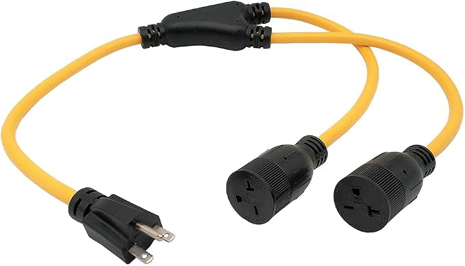 Parkworld 60493 NEMA 6-15 Splitter, 6-15P to (2) 6-15R (T-Blade Female Also for 6-20R Adapter) 250V, 20A, 5000W, 3 Feet