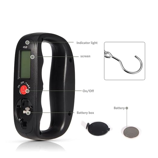 Kitchen Scale Portable Pocket Scale, 50Kg 10G, LCD Digital Electronic Handheld Hook Scale, with Luggage, Hanging Scale, Backlight Balan Weighing Kitchen Supplie