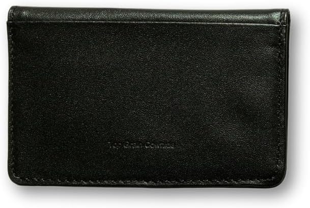 Big Skinny RFID Blocking Leather Phone Card Case with Magnetic Clasp (Tuxedo Black)