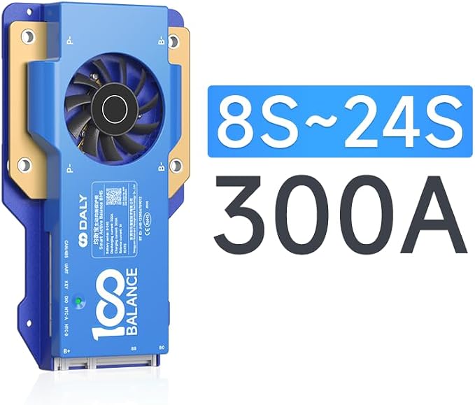 DALY BMS 300A 8S - 24S Built in Bluetooth 1A Active Cell Balancing RS485 CAN for 24V - 72V LiFePO4/Li - ion/LTO Battery Packs Perfect for Golf Cart, Home Energy System, E - Bike