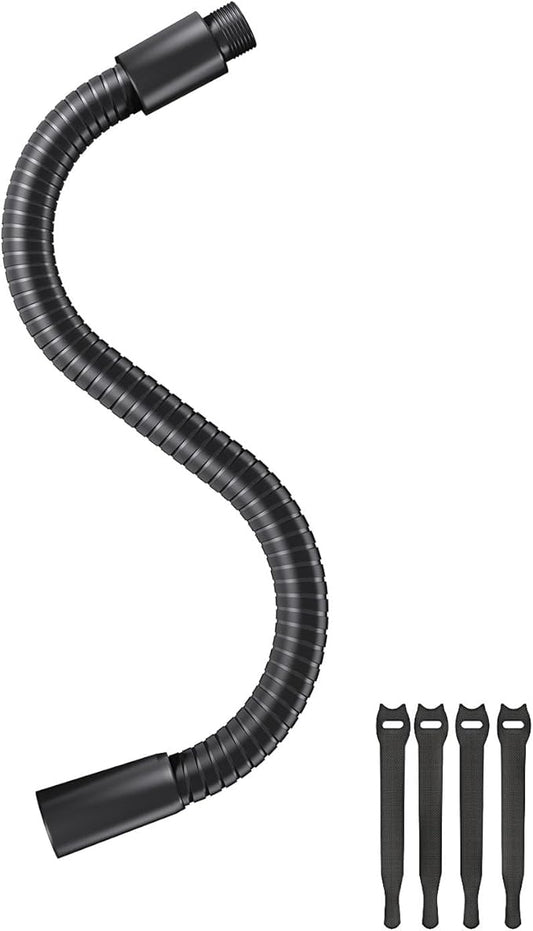 13-inch Microphone Gooseneck (5/8"-27 Thread) - 360° Adjustment, Heavy Duty &Flexible Metal Extension Arm with High Load-bearing Capacity for Podium, Drum Mic Stand, Lecture and DIY, Black
