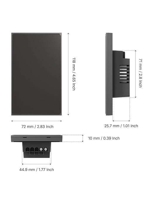 MOES Full Touch Smart Switch, ZigBee SF(Star Feather 2026 Version) Wall Light Switch, Neutral Wire Required, Anti-Glare Panel,Work with Smart Life/Tuya App, Alexa and Google Home 1 Gang Grey
