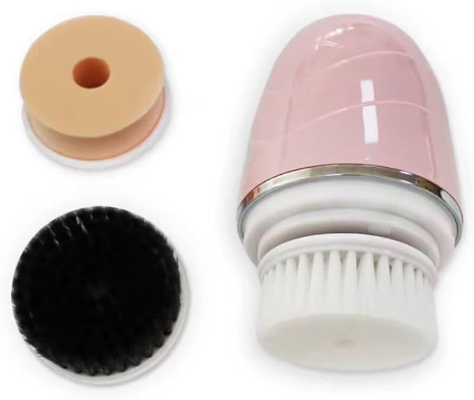 Facial Cleansing Brush, Electric Face Scrubber with 3 Brush Heads & 2 Modes, Waterproof Rechargeable Spin Cleanser for Gentle Cleansing & Massaging