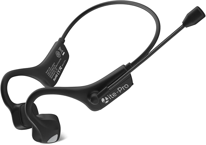 Bone Conduction Headphones Bluetooth with Mic Wireless Computer Headsets with Microphone Open Ear Bluetooth Earphones Noise Cancelling Multi-Point Connection for PC, Working