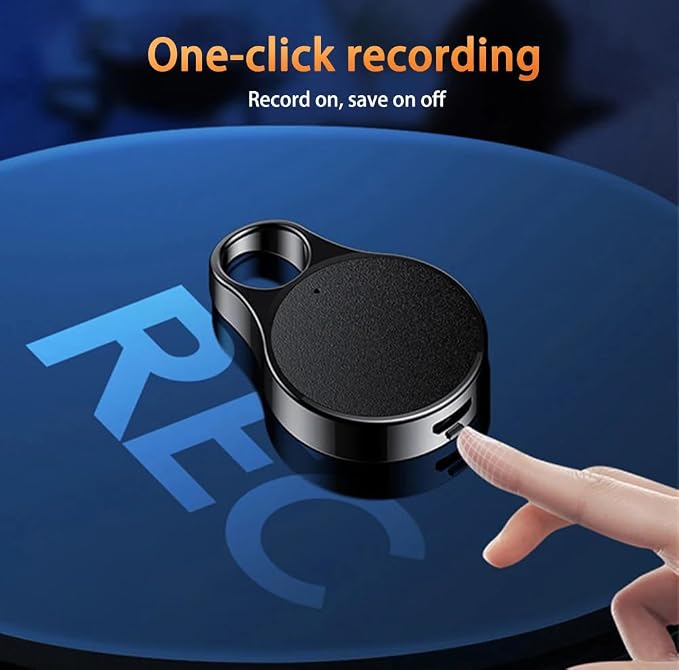 Mini Digital Voice Recorder Keychain 32GB, Voice Activated Recorder with 20 Hours Continuous Recording, Noise Reduction Audio Recorder Dictaphone MP3 Player for Lectures, Meetings, Class, Interviews