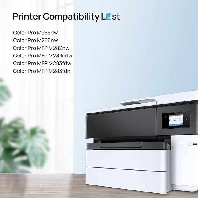 HALLOLUX 206A 206X Toner Cartridges (with Chip) for HP 206A Toner Cartridges 4 Pack Compatible with LaserJet Pro MFP M283fdw M283cdw M255dw M282nw Printer Toner (BCMY, 4P)