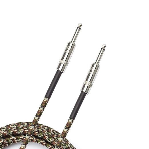 D'Addario Guitar Cable - Guitar Lead - Instrument Cable - Guitar Accessories - Braided Cable - 10 Feet/3.05 Meters - Camouflage - 1 Pack