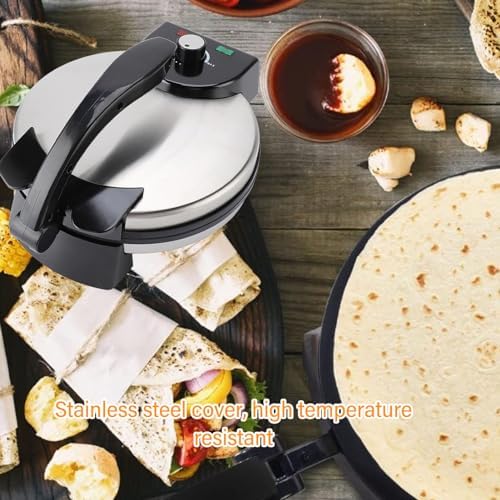 10inch Electric Maker, Electric Rotis Press, Anti Stick Roti Maker Machine to Make Indian Chapati, Roti, Maquina para Hacer Tortillas