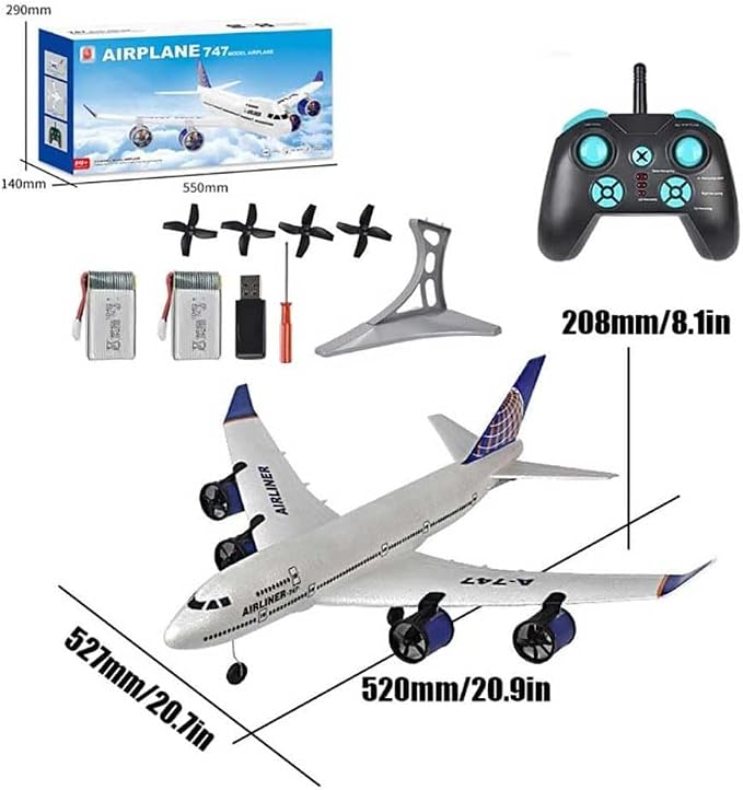 RC Airplane 2.4GHZ Remote Control Airplane Remote Control Passenger Aircraft RC Drone Toy RC Airliner Four Motor RC Plane EPP Drop Resistant RC Aircraft,Flying Lover Toy Gift