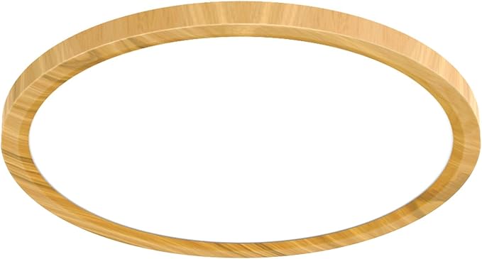 libtit 12Inch 28W Wood LED Flush Mount Ceiling Light, 3200lm Brightness, Adjustable 3000K-6500K Color Temp | Round Lamp for Bathroom/Shower/Hallway/Kitchen, 1 Pack