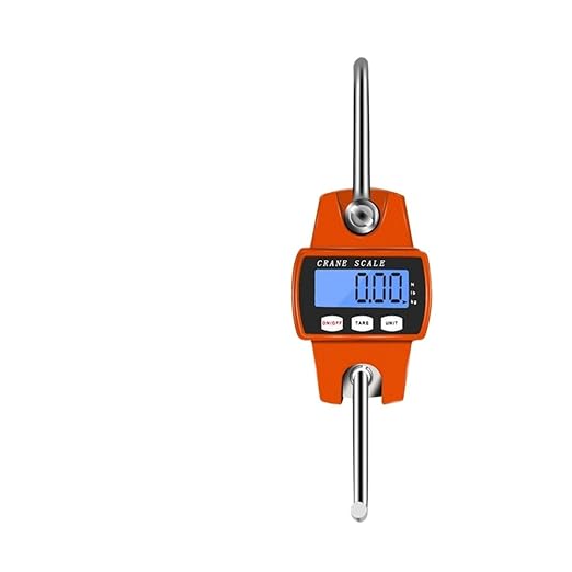 Hanging Scale, 300kg/50G Crane Scales Hook Scale Home Electronic Balance Industrial Loop Weight Heavy Duty Digital Hanging Kitchen Tool for Gym,Hunting,Travelling(Orange)