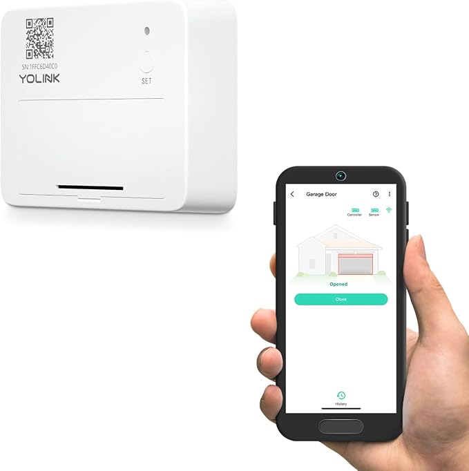 YoLink Smart Garage Door Sensor, Garage Door Position Sensor with Door Left-Open Reminders, Alexa, Google, IFTTT, Home Assistant (Hub Required)