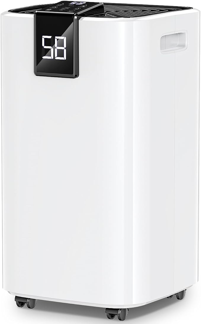 4000 sq.ft Dehumidifier for Basement, Trazico 45 Pint Dehumidifiers for Home with Drain Hose, Smart Humidity Control, 24H Timer, Auto Defrost, Ideal for Large Room, Bathroom, Bedroom, Garage, Black