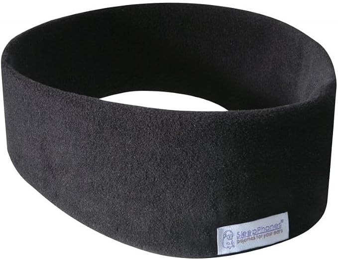 SleepPhones Wireless Sleep Headphones by AcousticSheep V8 | 24-Hour Battery | Original and Most Comfortable Bluetooth Headphones for Sleeping (Medium, Midnight Black Fleece)