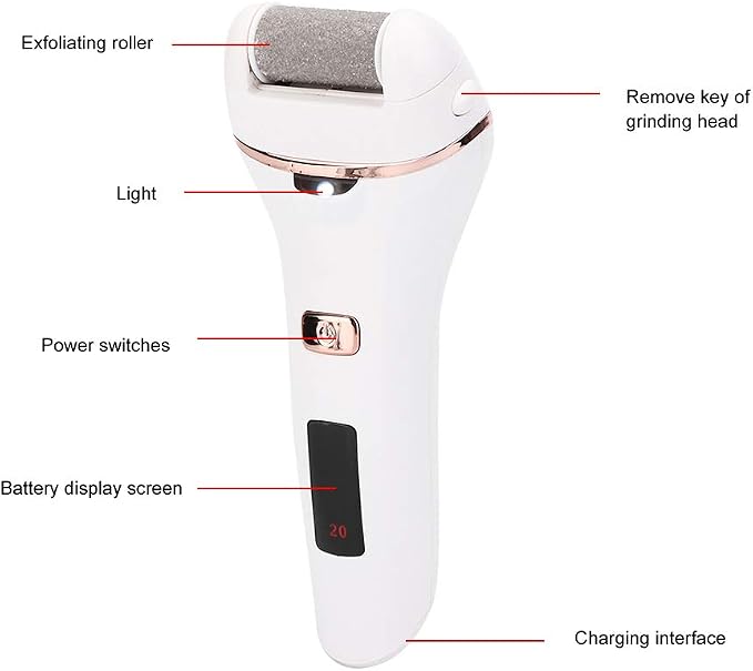 Callus File Electric Pedicure Tool Callus Remover Foot File Digital Display Pedicure Tool