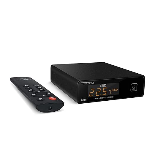 Topping E30II Digital to Analog Audio Converter, HiFi USB DAC 2 x AK4493S XU208 DSD512 32Bit/768kHz USB/Optical/Coaxial to L/R RCA Analog Audio Converters