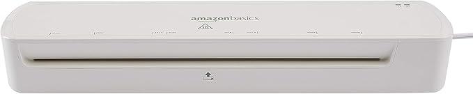 Amazon Basics 12-Inch Thermal Laminator Machine, Easy to Use for Home Office or School, White