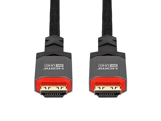 Monoprice 8K Certified Ultra High Speed HDMI Cable - 6 Feet - Black | Braided - HDMI 2.1, 8K@60Hz, 4k@120Hz, 48Gbps, HDR, VRR, CL3 in-Wall Rated