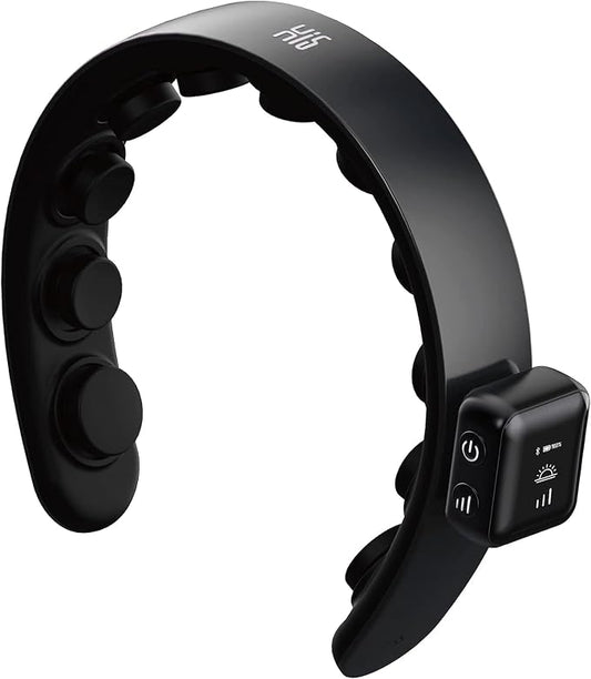 Master Massage H1 Fashion Hairband Head Massager - Slim & Lightweight, 11 Vibrating Heads, 5 Modes, 3 Intensities from Gentle Fingers to Acupressure (Deluxe, Black)