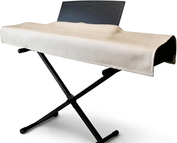 88 Keys Piano Keyboard Dust Cover PiuColor, Designed by Professional Pianist, Music Stand Compatible, Washable Digital Piano Cover, Blends with Your Room, Japan Design (Light Beige)