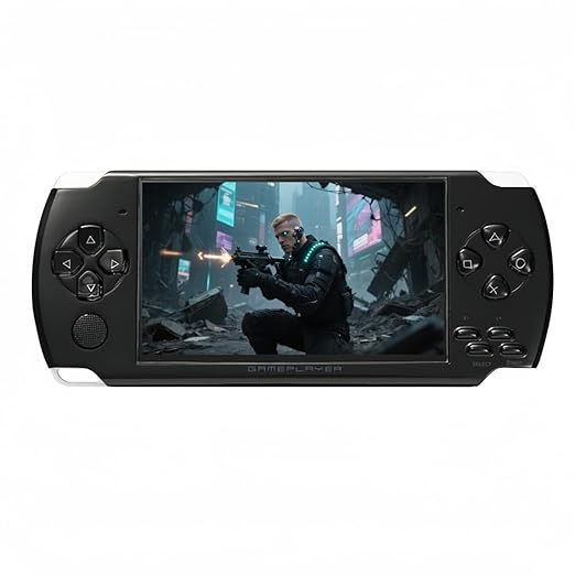 JXD Handheld Game Console 4.3 inch 8GB Built in 2000 Games for Multiple Simulators X6 Retro Video Game Console Mp3/4/Ebook TV Out Mini Hand Portable Game Player Device Holiday/Christmas Gifts(Black)
