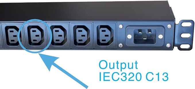 WTH-CS/PDU-C13-E (US121052E) Heavy Duty Metal 1U Rack Mount PDU, Inlet C20 20A 120/240V Open end (Without Extension Cord), Outlet C13 x10 Ports