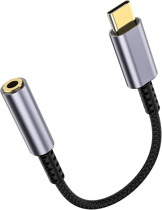 USB C to 3.5mm Headphone Jack Adapter – HiFi Audio Dongle, Type C to Aux Female Cable Cord Compatible with iPhone 17/16/15 Pro Max, Samsung S25/S24/S23, iPad Pro, Pixel, MacBook