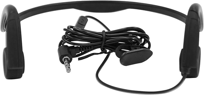 Bone Conduction Wired Headphones with Noise Cancelling Mic 3.5mm Connector Sweat Resistant Headphones for Cycling Running and Other Sports (Black)
