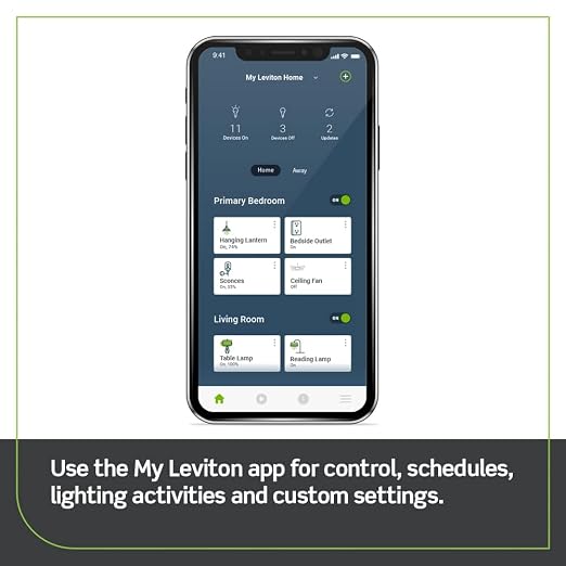 Leviton No-Neutral Decora Smart Switch, Requires MLWSB Wi-Fi Bridge to Work with My Leviton, Alexa, Google Assistant, Apple Home/Siri & Wire-Free 3-Way DN15S-1RW, White