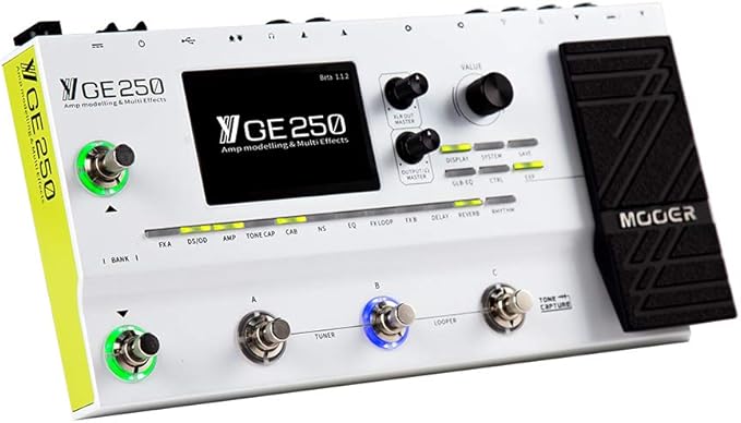 MOOER GE250 Multi Effects Processor with FX Loop, Tone Capture, MIDI Function, Global EQ, Drum Machine, Stereo Looper