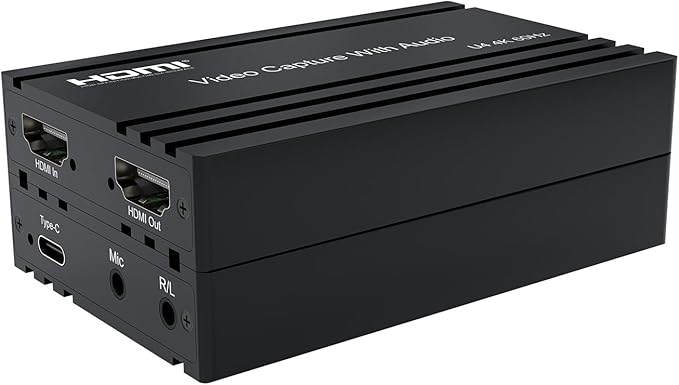 4K@60Hz HDMI Video Capture Card with Audio Mixing - HDCP 2.2/HDR10 Support, USB-C Plug & Play, UVC/UAC Compliance for Streaming, Gaming & Recording (Windows/MacOS)