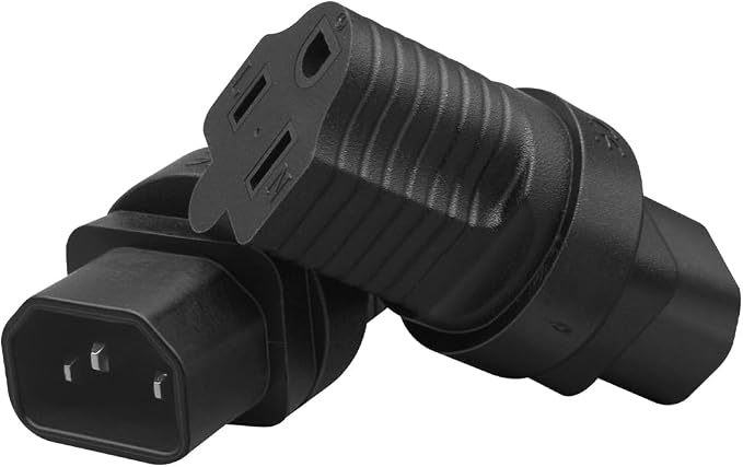 (10Packs C14 to NEMA 5-15R AC Power Adapter,PDU Cabinet/UPS Server Plug 3 pin C14 Male to American Standard Female 3 Hole Power Adapter Socket