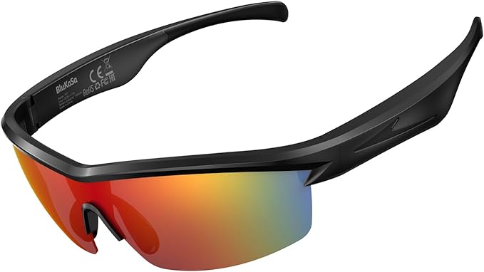 Bluetooth Audio Smart Glasses for Cycling Running Driving | Polarized Sports Sunglasses with Open-Ear Speakers, Hands-Free Calls, Voice Assistant, UV Protection, IPX5 Waterproof for Hiking Fishing