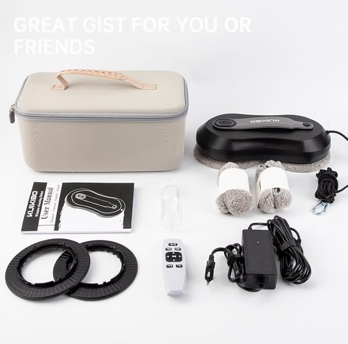 S1 Window Cleaning Robot with Dual Water Spray 3500Pa Houshold Window Cleaner Robots with Toolbox 6.0 AI Path Planning for Framed/Frameless Glass Low Noise Glass Cleaning Robot with Belt