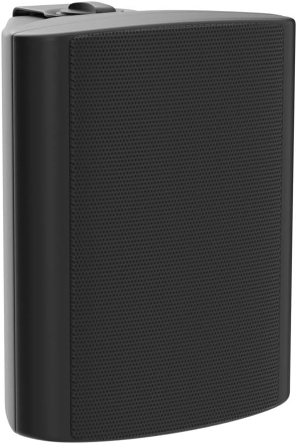 Herdio 5.25 Inch Indoor Outdoor Bluetooth Speakers Patio Waterproof Wired Wall Mount System 300 Watts (Black)