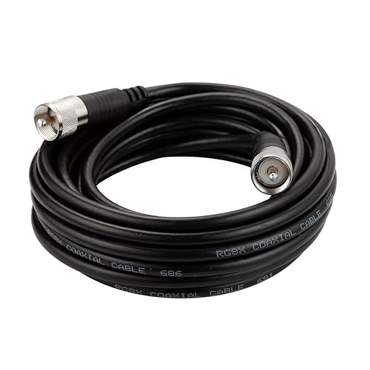 CB Coax Cable, 20ft RG8x Coaxial Cable UHF Male to Male Low Loss, 50 Ohm for HAM Radio Antenna