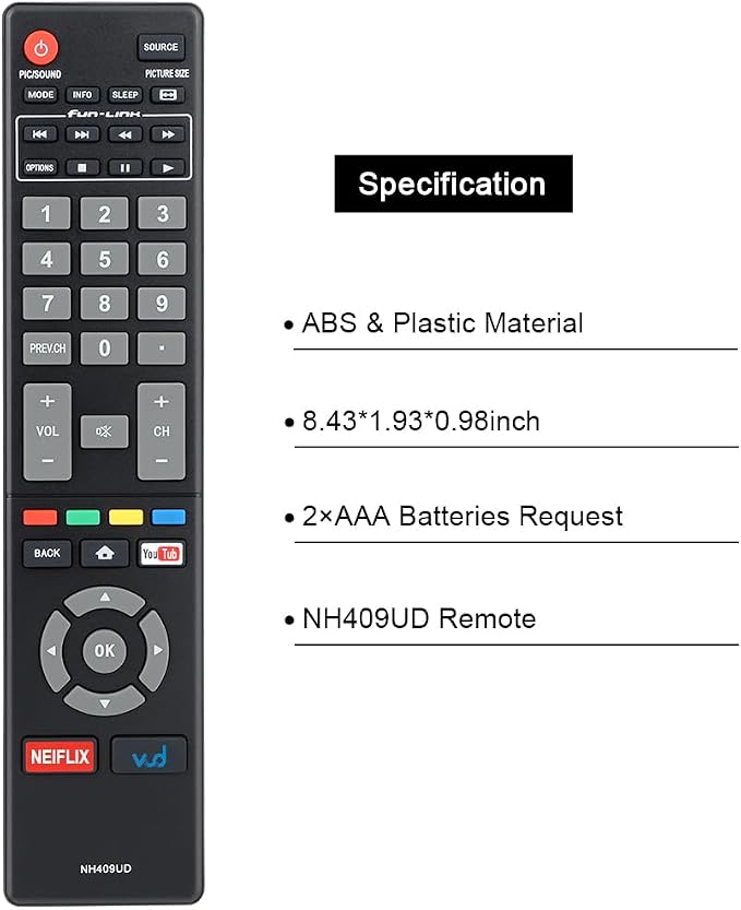 for Magnavox-TV-Remote-Control-Replacement, Compatible with Magnavox LED HDTV Smart TVs (NH409UD)