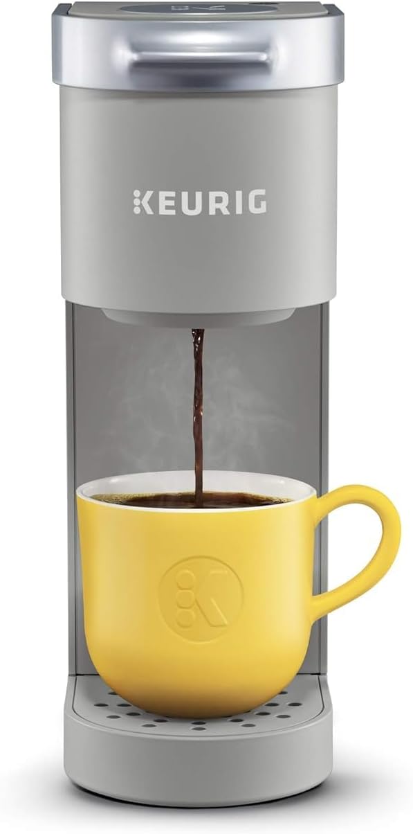 Igloo Automatic Self-Cleaning Portable Electric Countertop Ice Maker Machine with Handle & Keurig K-Mini Single Serve Coffee Maker, Studio Gray, 6 to 12 oz. Brew Sizes
