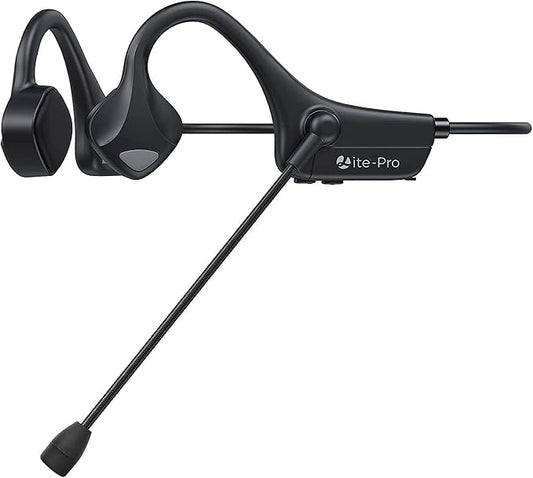 Bone Conduction Bluetooth Headphones with Mic Wireless Computer Headset Built in Mic Noise Canceling Multipoint Connection Open Ear Comfortable for Running Cycling Working Driving Workouts