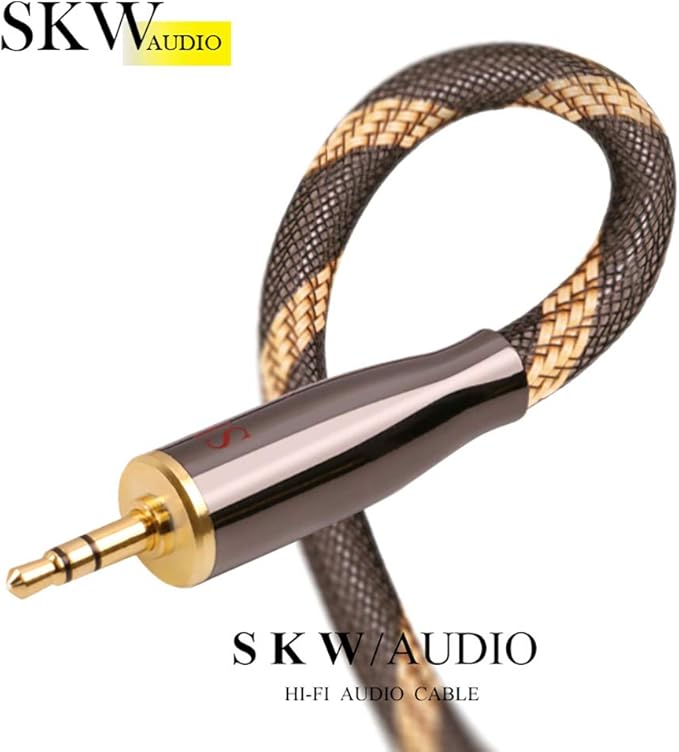 SKW Audiophiles High Gauge AUX Cable 3.5mm Male to Male Jack Cable with Diameter 6.8mm Stereo Audio Cable 4.9ft(1.5m)