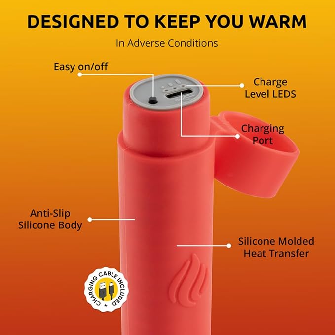 POWERPAW Rechargeable Hand Warmer Portable Electric Hand Heater 3 Heat Levels 5000mAh Battery USB-C Reusable Pocket Warmer for Cold Hands